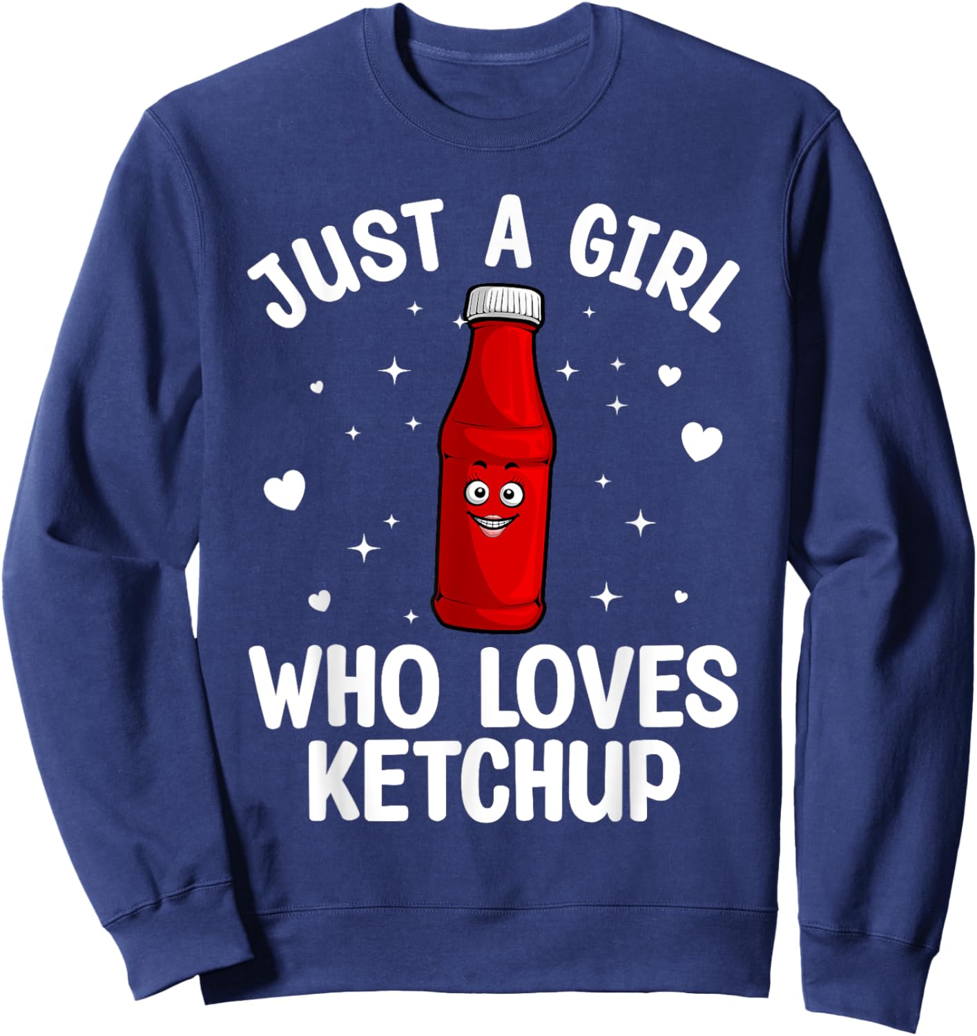 Cool Ketchup Art Girls Kid Ketchup Novelty Ketchup Sweatshirt - Sweatshirt | Navy