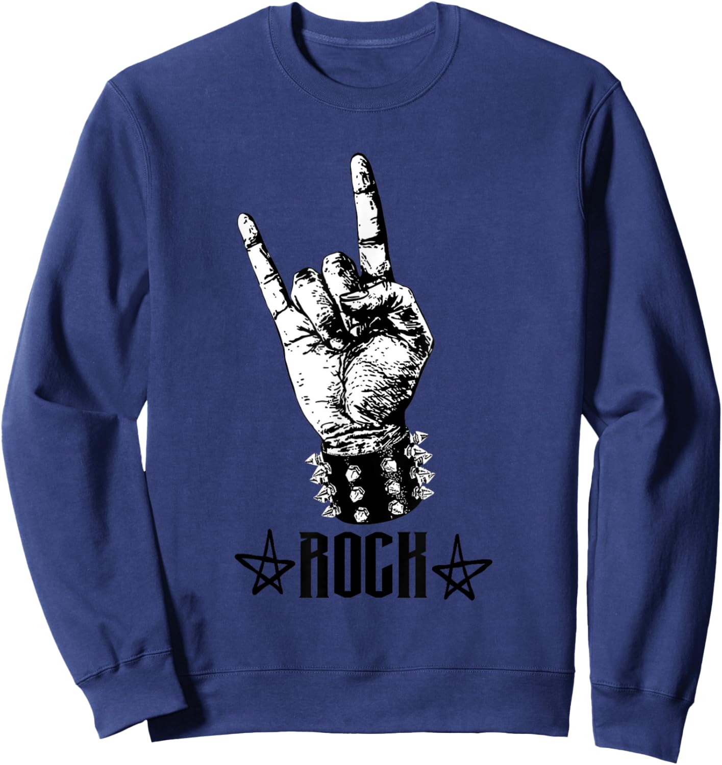 Born To Be Rock Star - Cool Hand Horns Design Sweatshirt - Sweatshirt | Navy