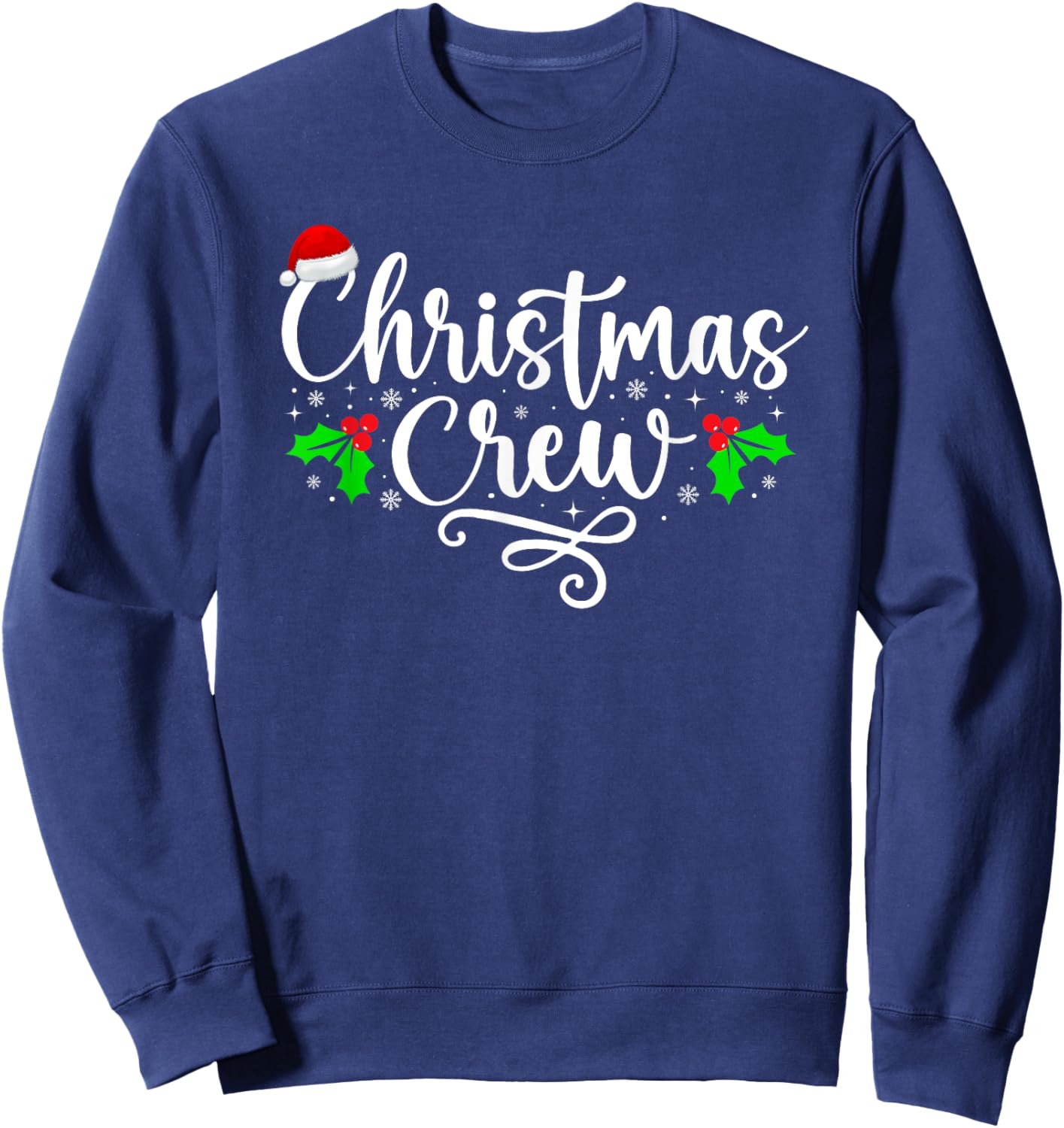 Christmas Crew Xmas Light Matching Family Pajama Funny Xmas Sweatshirt - Sweatshirt | Navy