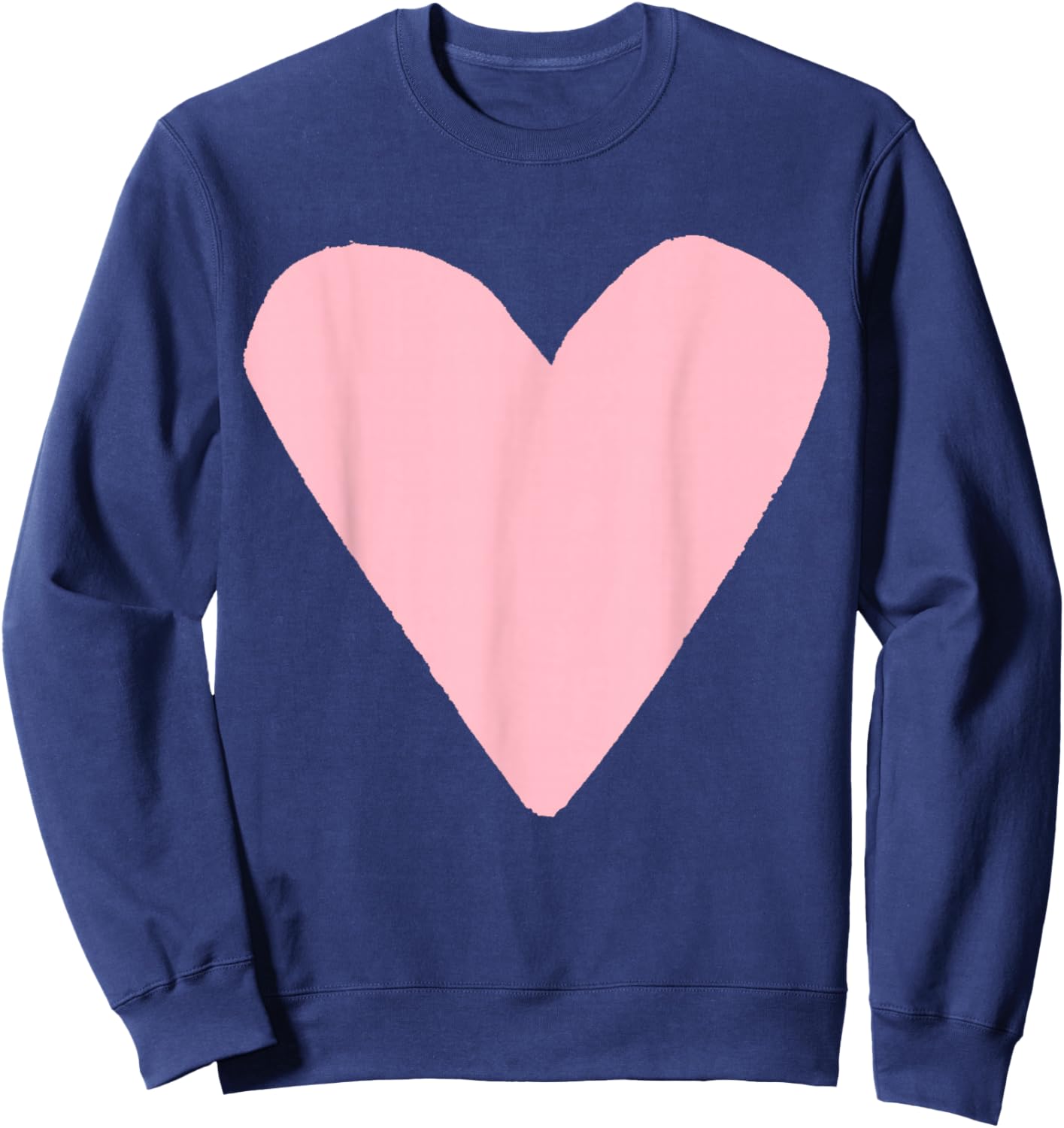 Cute Light Pink Heart Sweatshirt - Sweatshirt | Navy