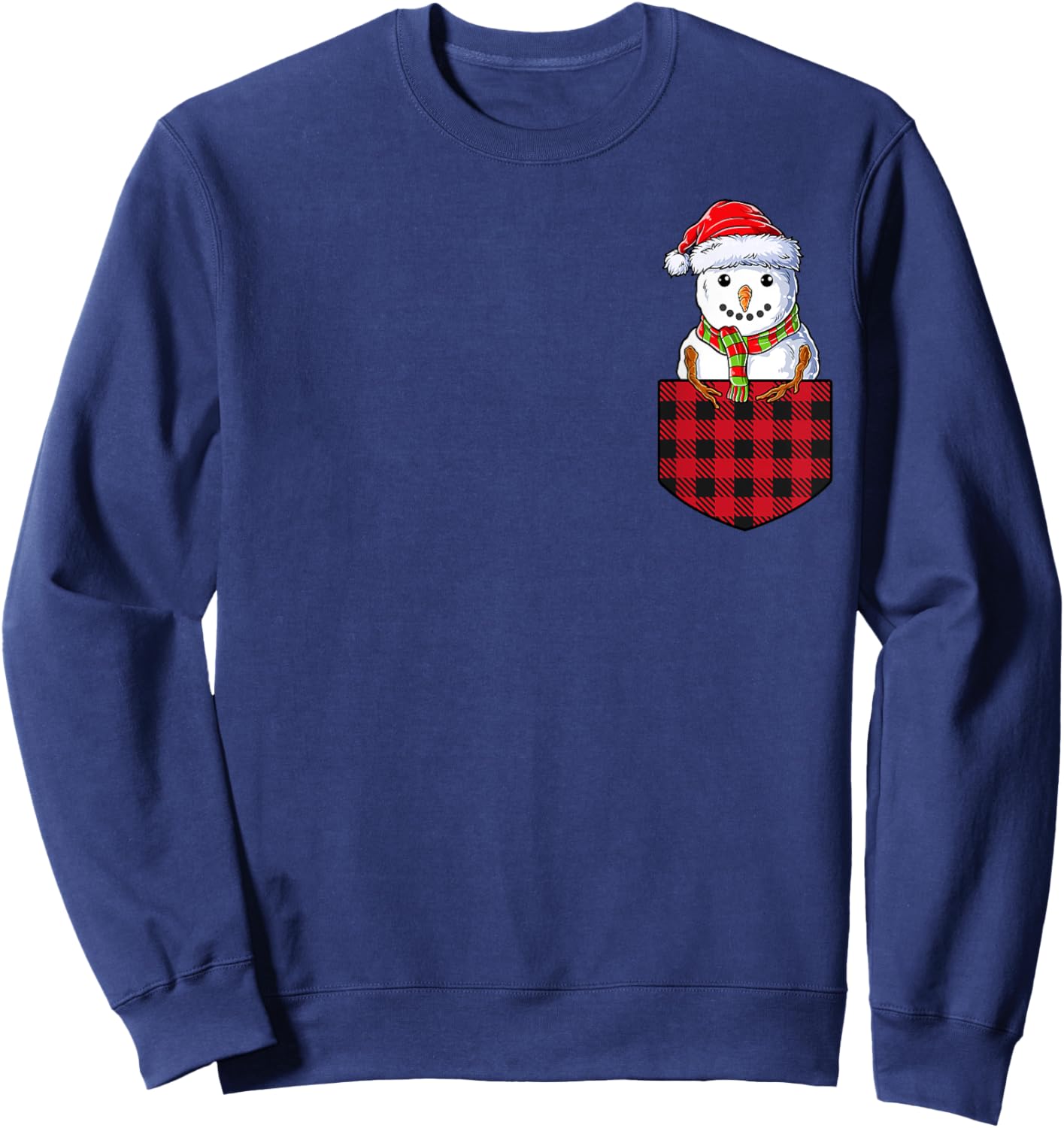 Snowman In Pocket Funny Christmas Kids Boys Girls Xmas Sweatshirt - Sweatshirt | Navy
