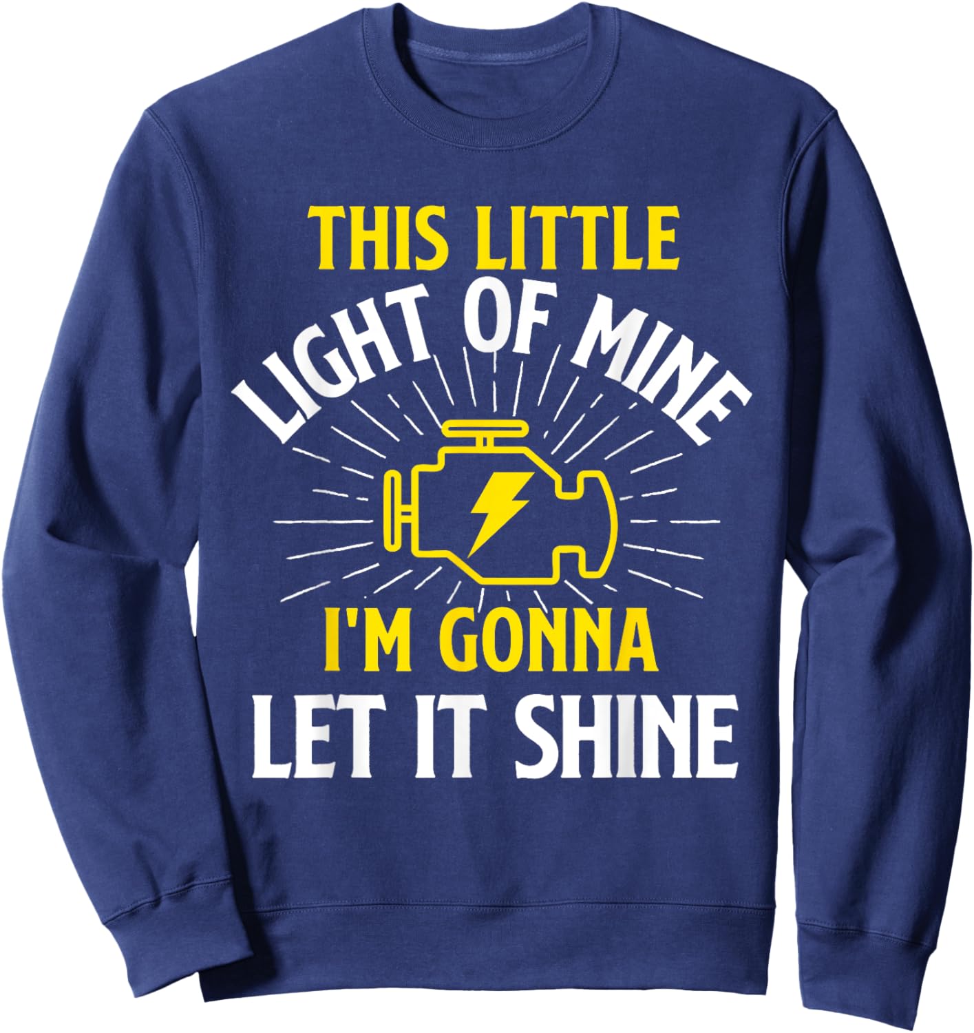 Engine Control Light - Car Guy Auto Mechanic Sweatshirt - Sweatshirt | Navy