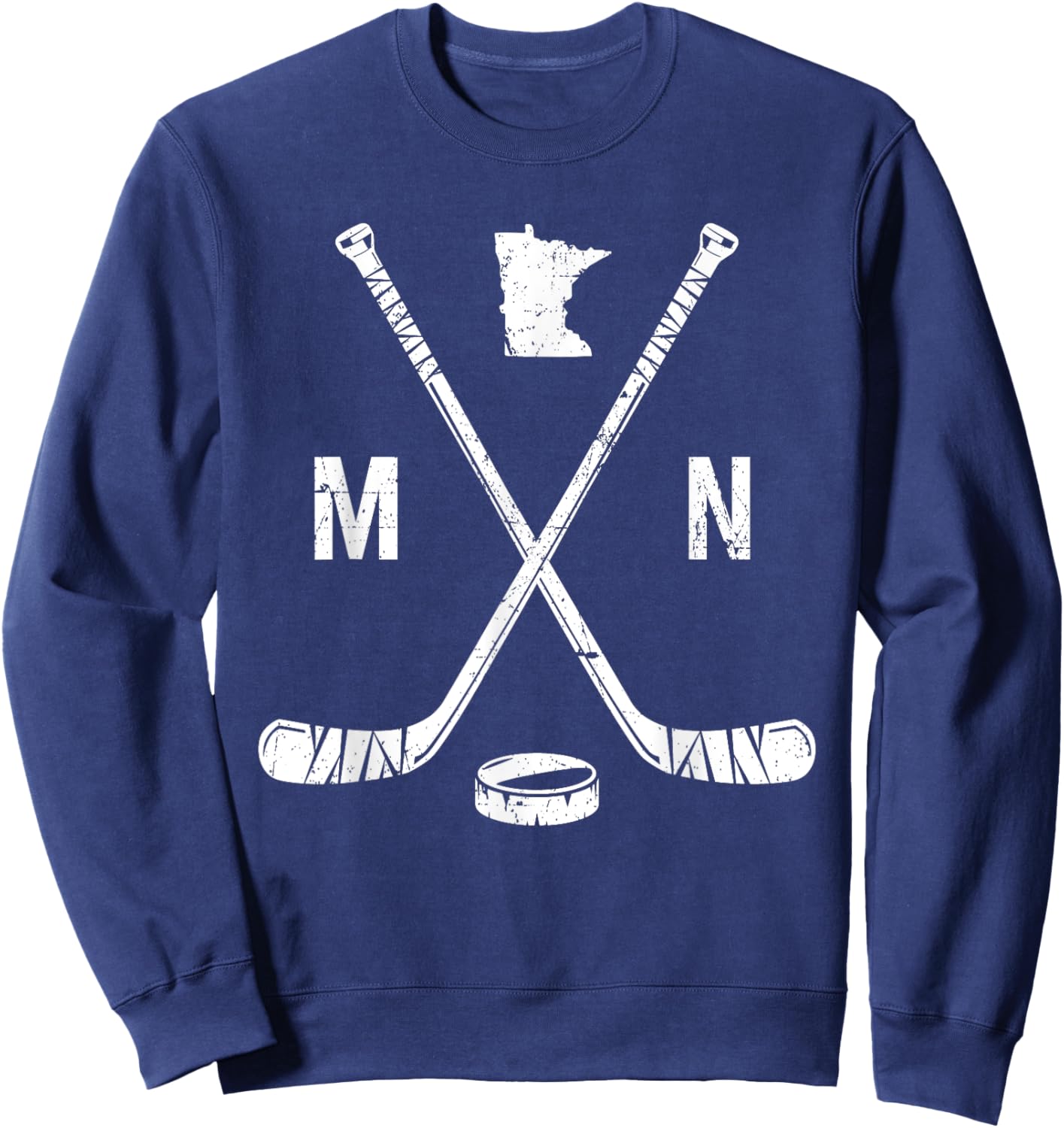 Minnesota MN Ice Hockey Sticks Sports Team Fan Sweatshirt - Sweatshirt | Navy