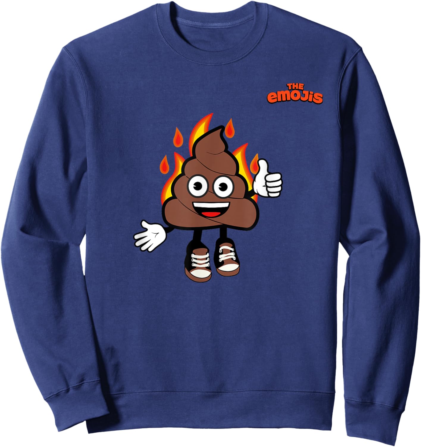Emoji Happy Fire Poo Thumb Up Sweatshirt - Sweatshirt | Navy