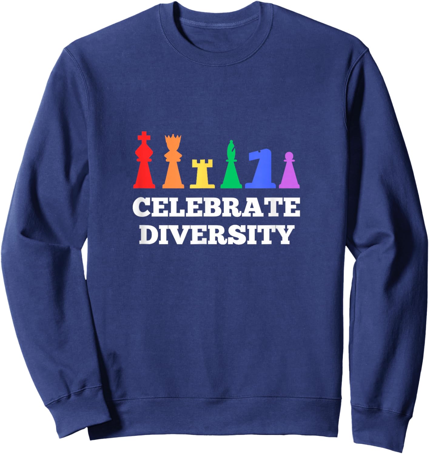 Rainbow Chess - Celebrate Diversity Rainbow Flag Sweatshirt - Sweatshirt | Navy