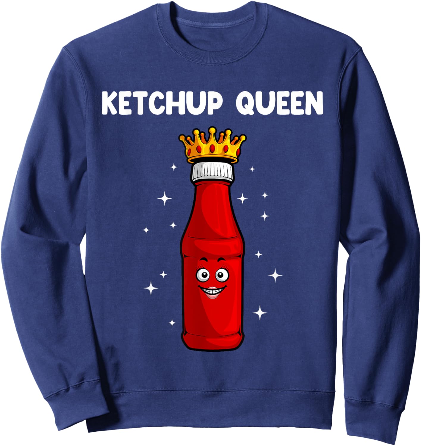 Cool Ketchup Queen Art Girls Tomato Ketchup Lover Sweatshirt - Sweatshirt | Navy