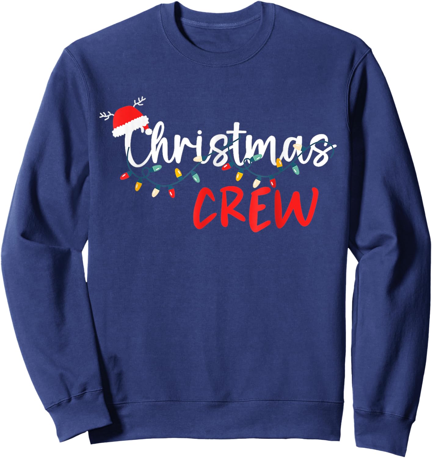 Christmas Crew Xmas Lights Family Matching Pajamas Holiday Sweatshirt - Sweatshirt | Navy