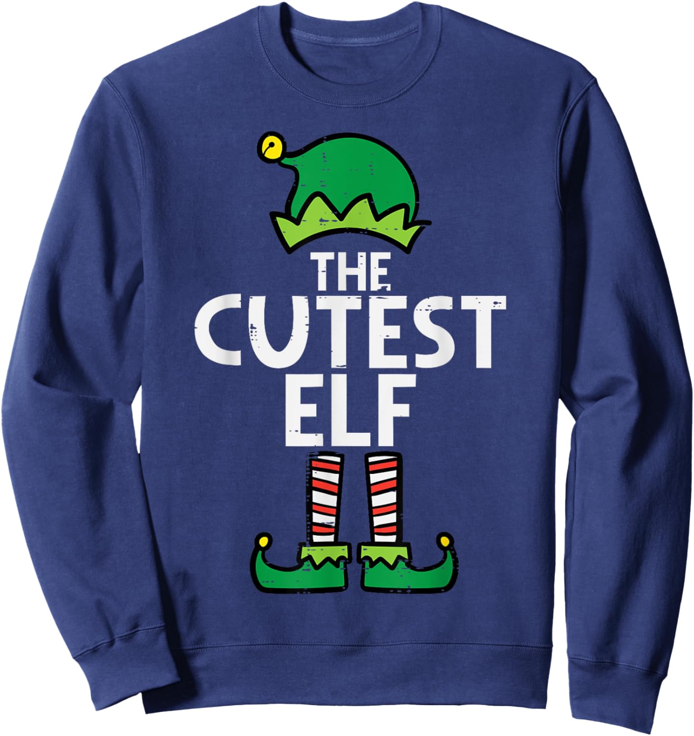 Christmas The Cutest Elf Xmas Family Matching Boys Girls Kid Sweatshirt - Sweatshirt | Navy