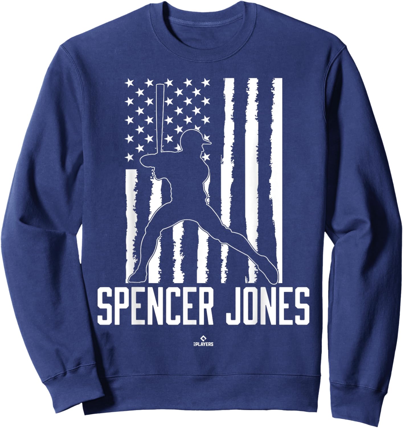 Distressed Flag Swing Spencer Jones Prospect Baseball Fan Sweatshirt - Sweatshirt | Navy