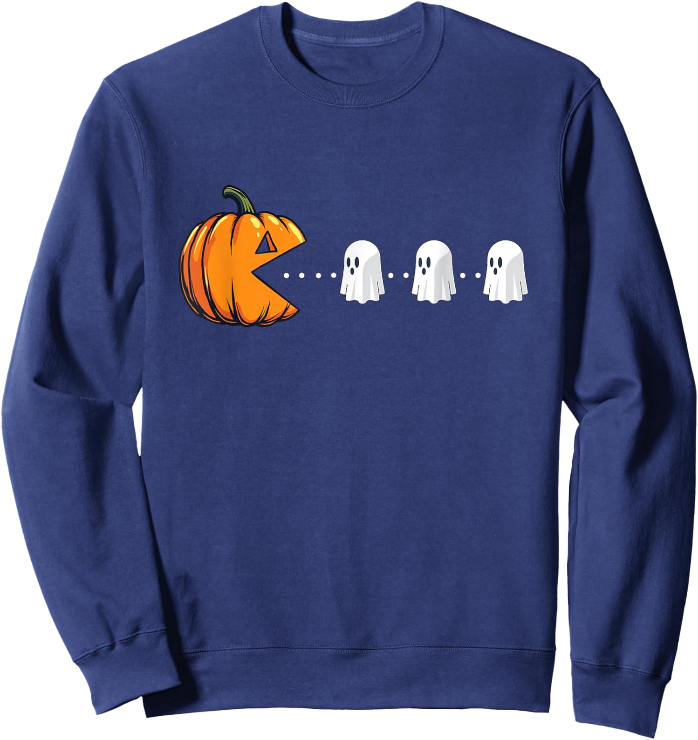 Pumpkin Eating Ghosts - Spooky Witch Halloween Ghoul Sweatshirt - Sweatshirt | Navy