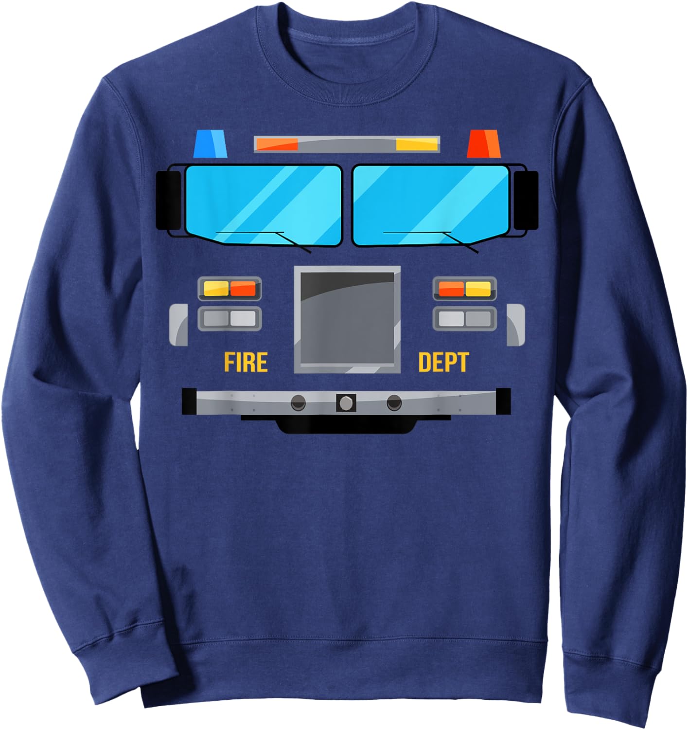 Red Fire Truck DIY Costume Cosplay Happy Halloween Kids Boys Sweatshirt - Sweatshirt | Navy