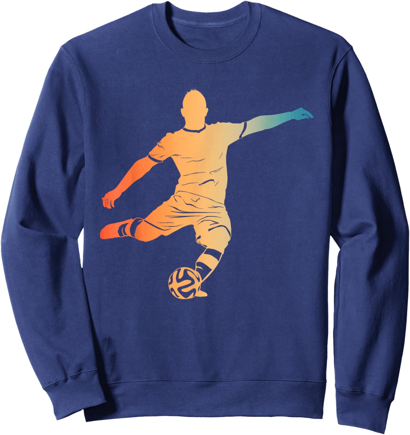 Silhouette Soccer Player Goalkeeper Lover Soccer Boy Sweatshirt - Sweatshirt | Navy