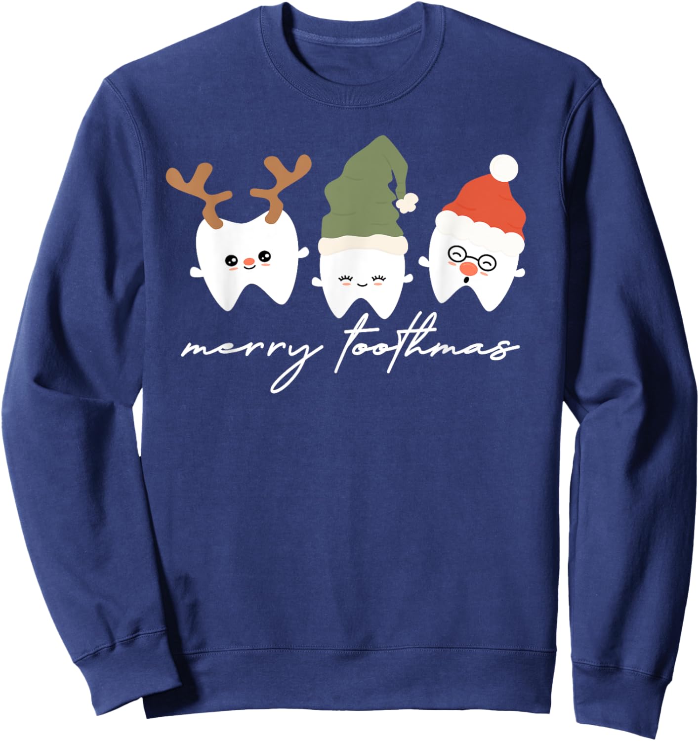 Merry Toothmas Dental Hygienist Christmas Dental Hygiene Sweatshirt - Sweatshirt | Navy