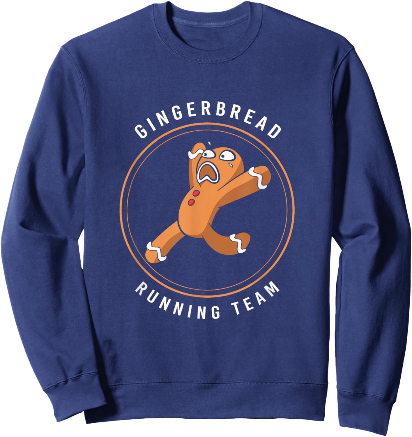 Gingerbread Christmas Cookie Running Team Sweatshirt - Sweatshirt | Navy