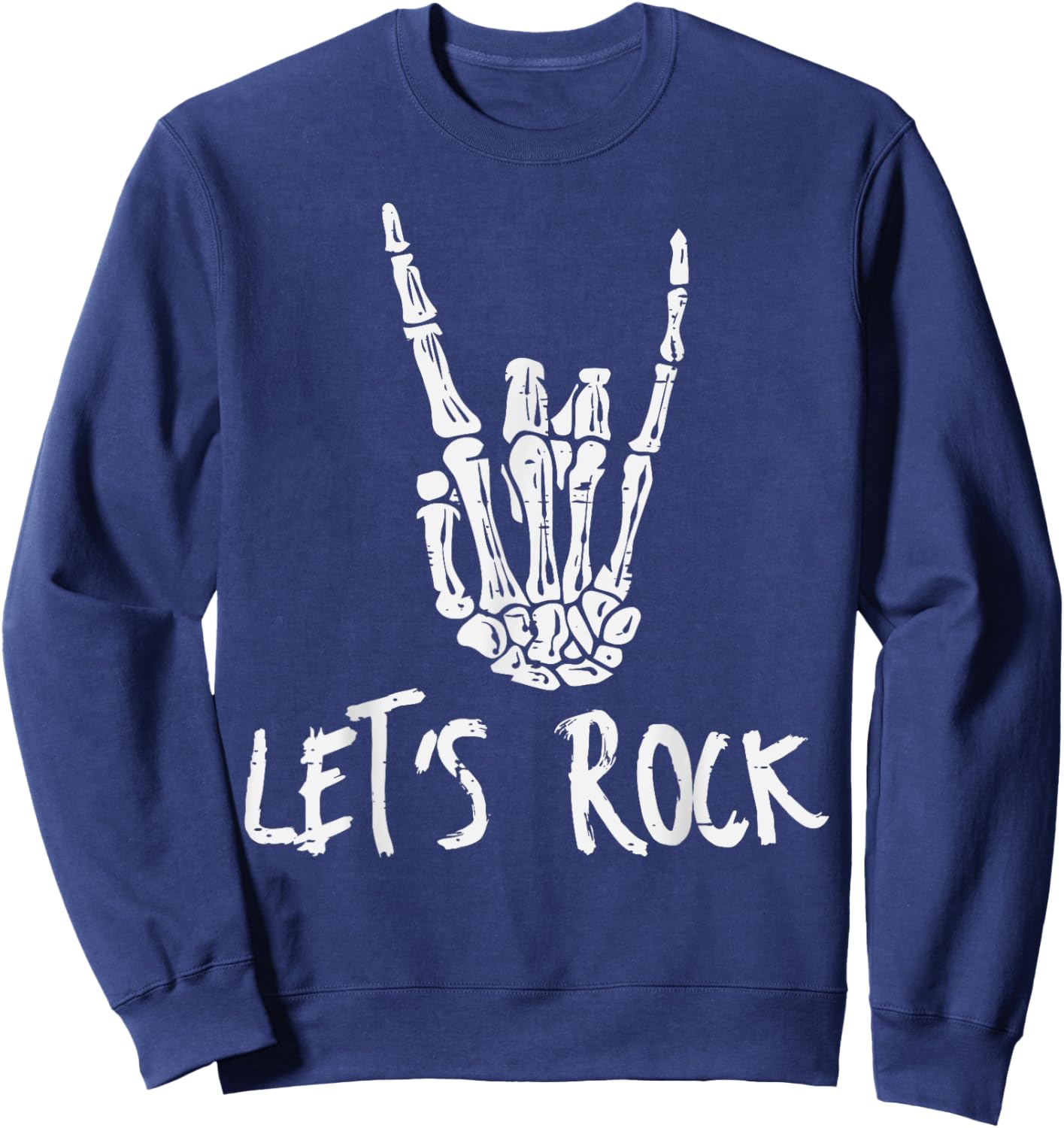 Skeleton Rocker Hand Punk Rock Music Men Boys Kids Youth Sweatshirt - Sweatshirt | Navy