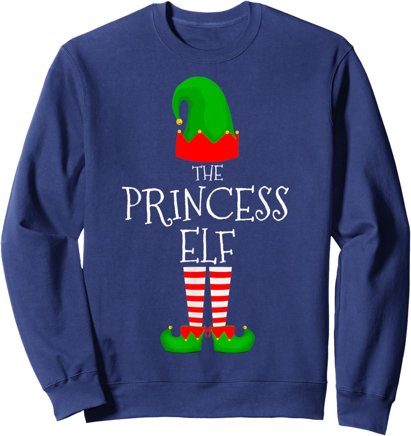 Princess Elf Family Matching Group Christmas Elves Girls Sweatshirt - Sweatshirt | Navy