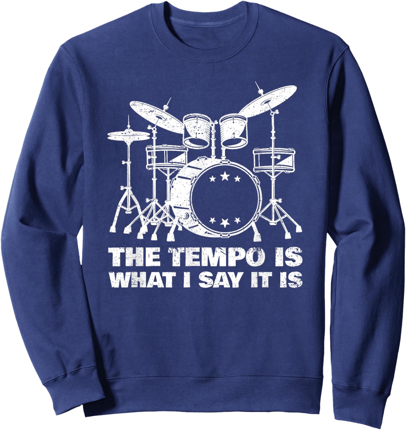 Funny Drumming Art Women Drumline Drum Set Drummer Sweatshirt - Sweatshirt | Navy