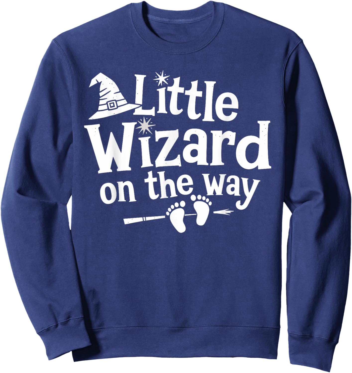 Little Wizard On The Way Halloween Pregnancy Announcement Sweatshirt - Sweatshirt | Navy
