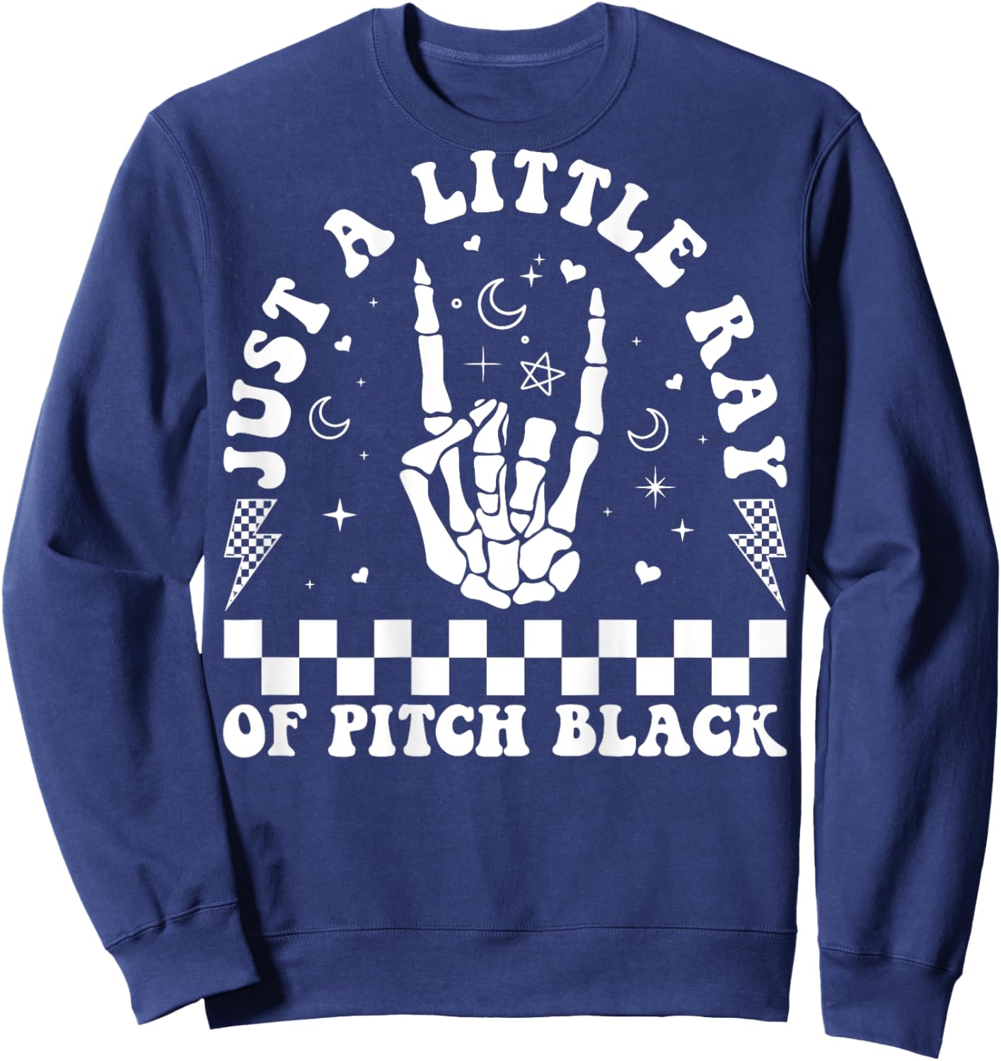 Just A Little Ray Of Pitch Black Witch Halloween ON BACK Sweatshirt - Sweatshirt | Navy