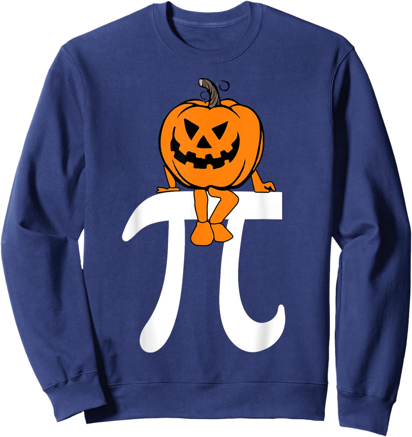 Pumpkin Pie Math Funny Halloween Thanksgiving Pi Day Kids Sweatshirt - Sweatshirt | Navy
