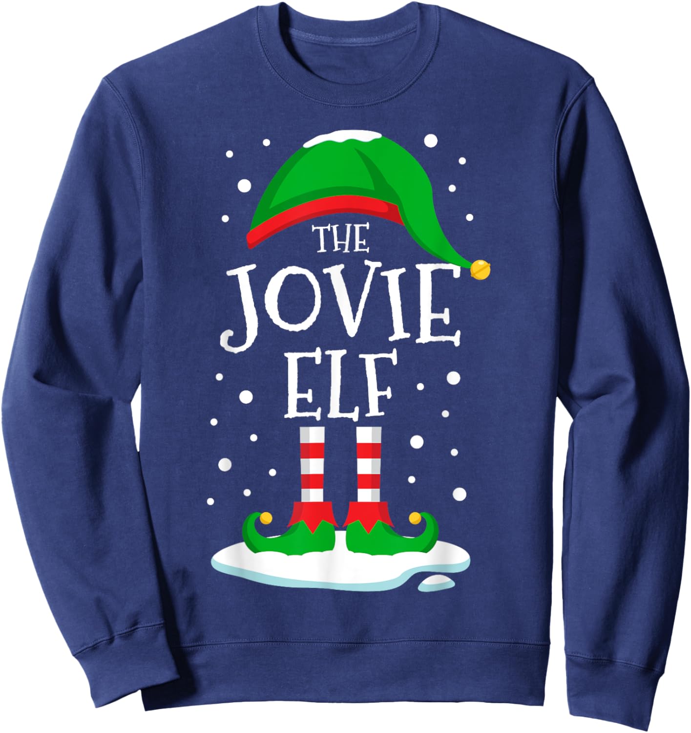 The Jovie Elf Christmas Family Matching Xmas Group Funny Sweatshirt - Sweatshirt | Navy