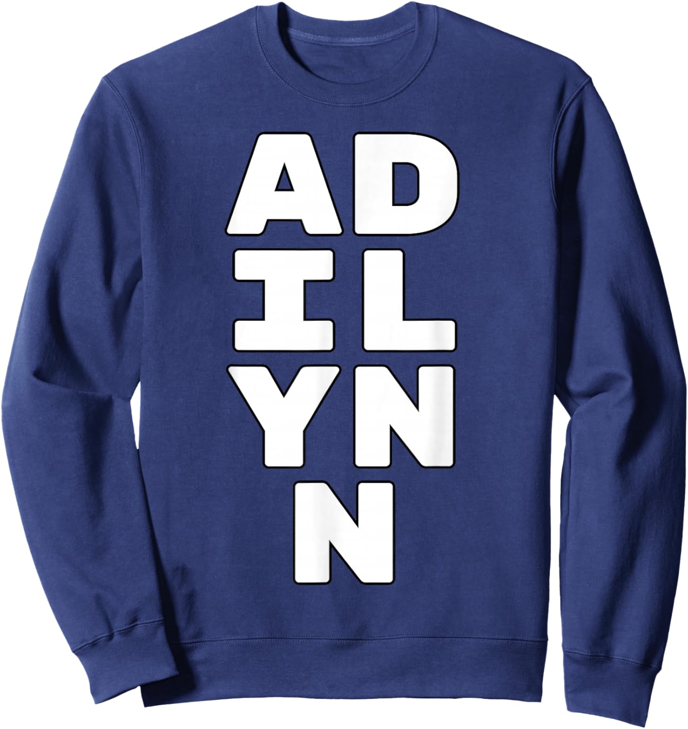 ADILYNN Personalized Retro Girls Custom ADILYNN Name Sweatshirt - Sweatshirt | Navy