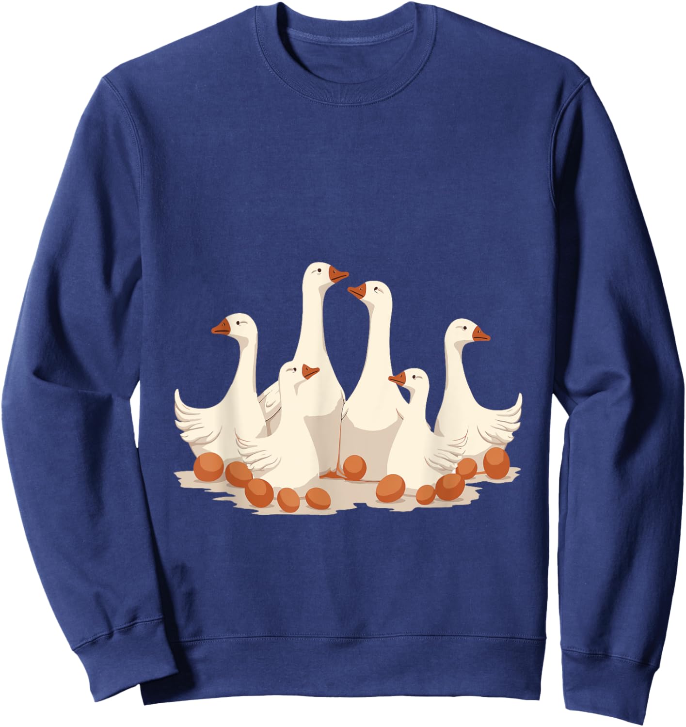 Six Geese A-Laying Cut-Out Stencil-Style 2 Sweatshirt - Sweatshirt | Navy