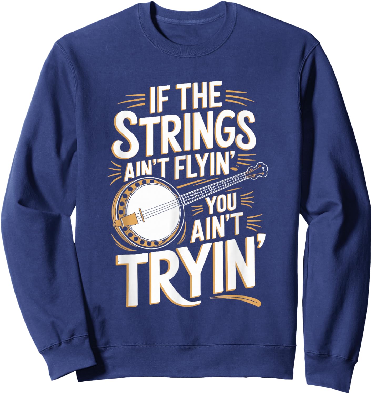 Banjo Fingerpicking - Bluegrass Folk Country Music Banjo Sweatshirt - Sweatshirt | Navy