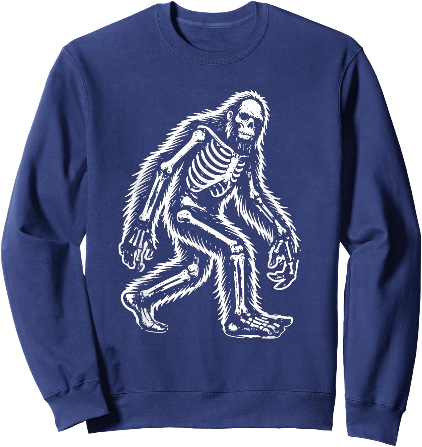Funny Bigfoot Sasquatch Halloween skeleton men kids Sweatshirt - Sweatshirt | Navy