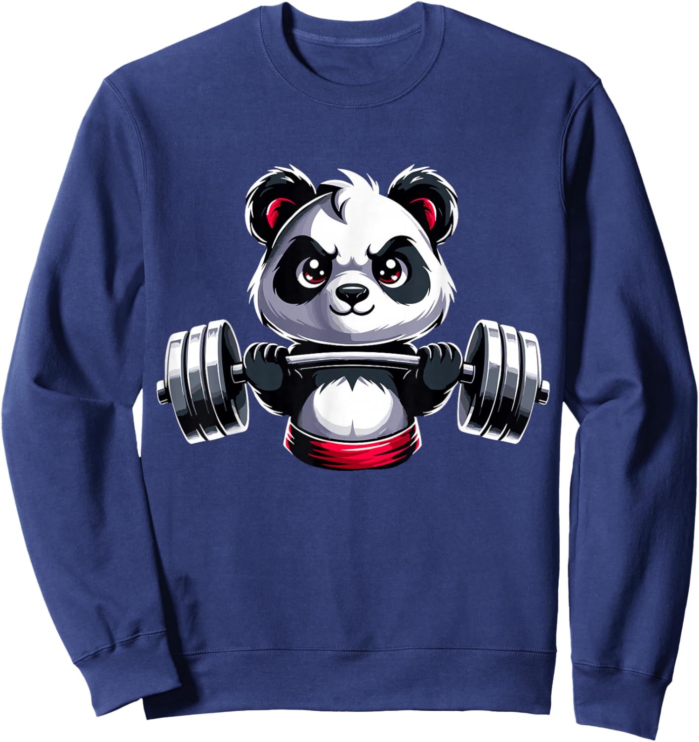 Panda Workout Fitness Gym Bodybuilder Weightlifting Sweatshirt - Sweatshirt | Navy
