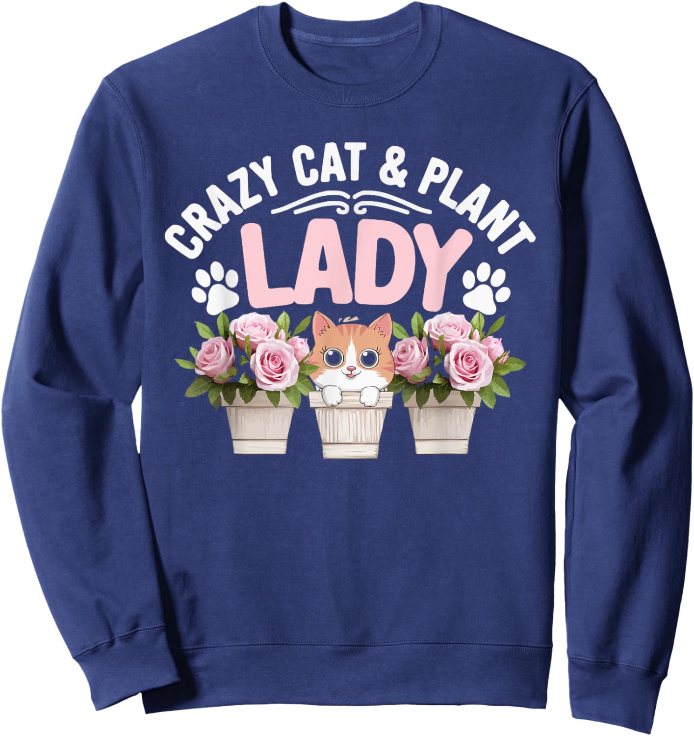 Gardening Cat Kitty Meow Animal Pet Garden Lover Gardener Sweatshirt - Sweatshirt | Navy
