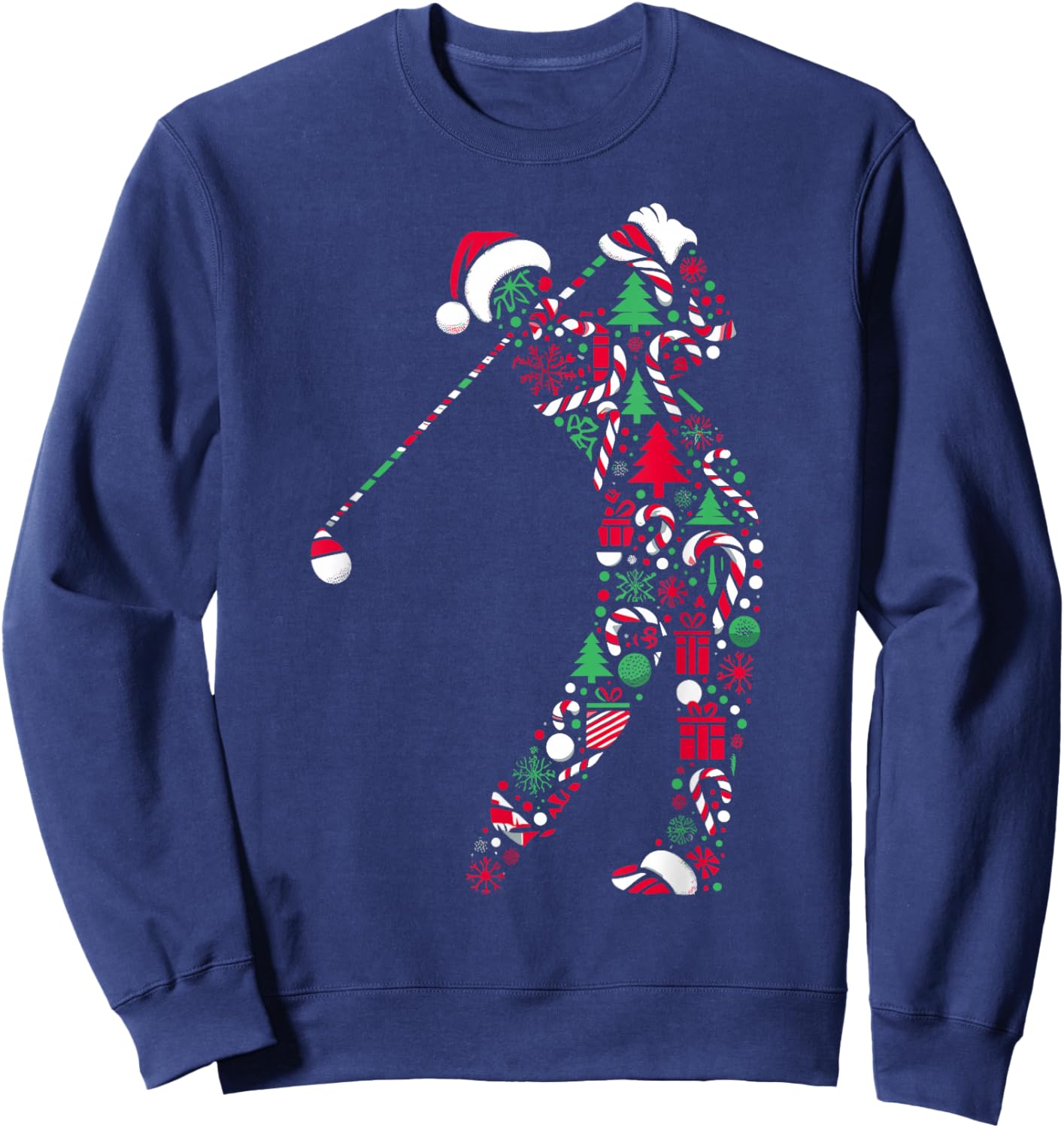 Christmas Tree Candy Golf Santa Christmas Kids Sweatshirt - Sweatshirt | Navy