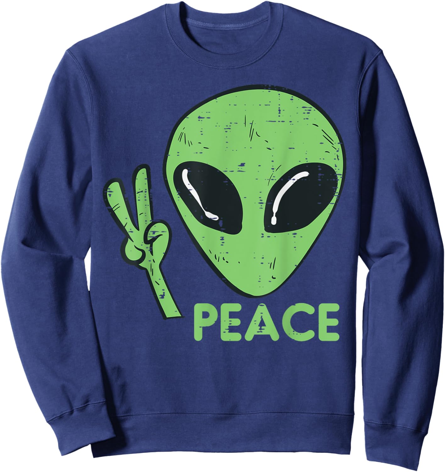 Alien Peace Cute Extraterrestrial Ufo Boys Girls Kids Women Sweatshirt - Sweatshirt | Navy