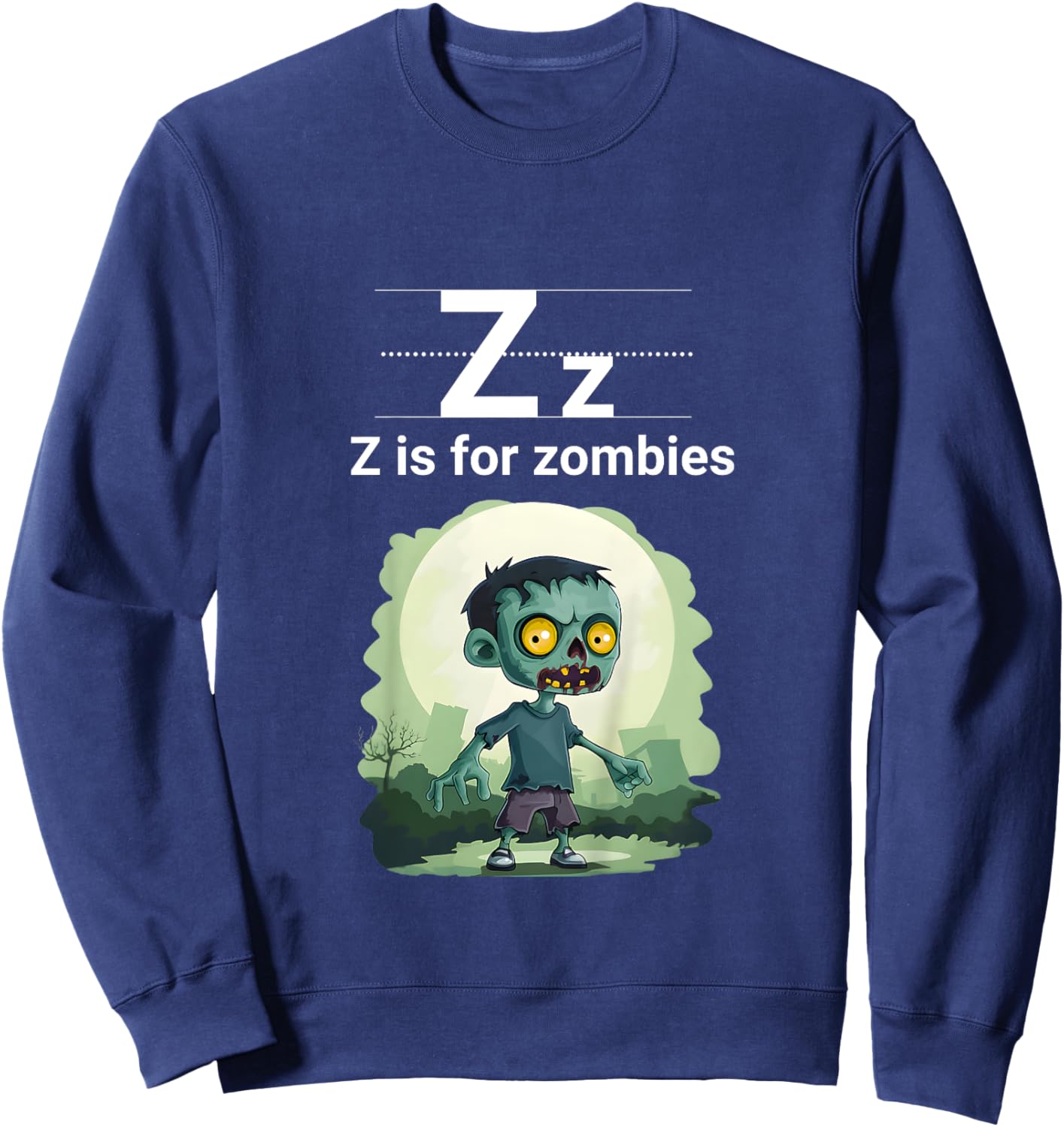 Kids Halloween Zombie Z is for Zombies for Kids Sweatshirt - Sweatshirt | Navy