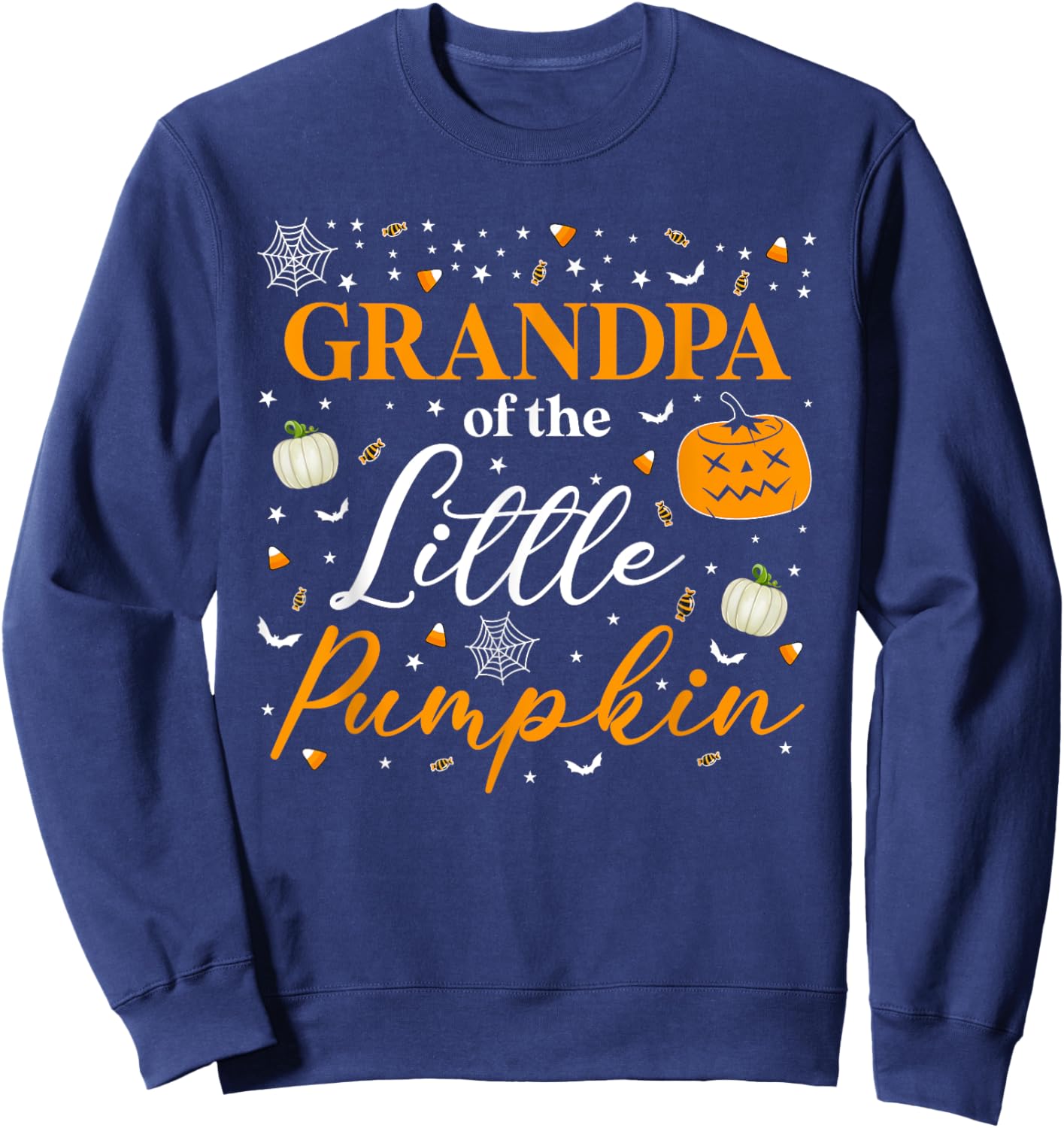 Grandpa Of The Little Pumpkin Family Matching Halloween Sweatshirt - Sweatshirt | Navy