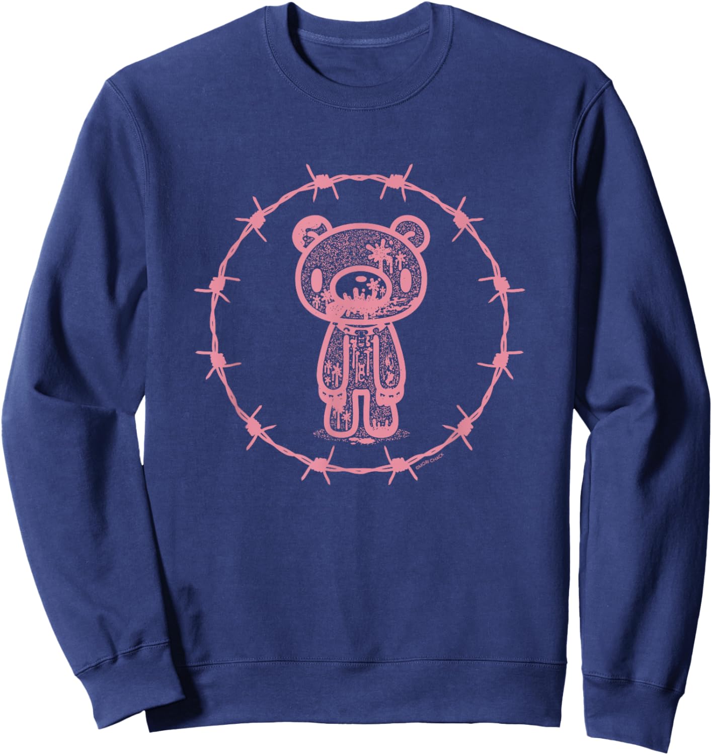 Gloomy Bear The Naughty Grizzly Barbed Wire Circle Halloween Sweatshirt - Sweatshirt | Navy