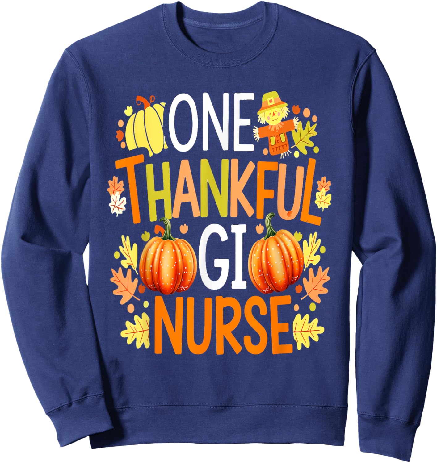 Gastro One Thankful Gastroenterology Gi Nurse Thanksgiving Sweatshirt - Sweatshirt | Navy