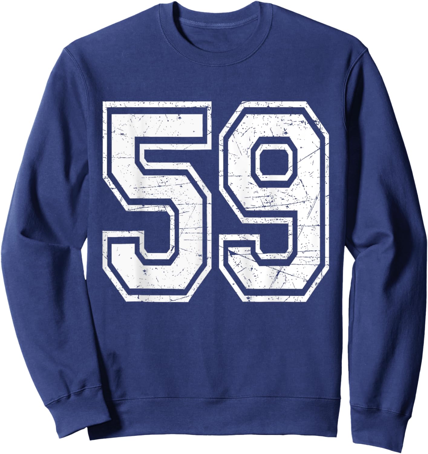 Number 59 Varsity Sports Team Jersey 59th Birthday Sweatshirt - Sweatshirt | Navy