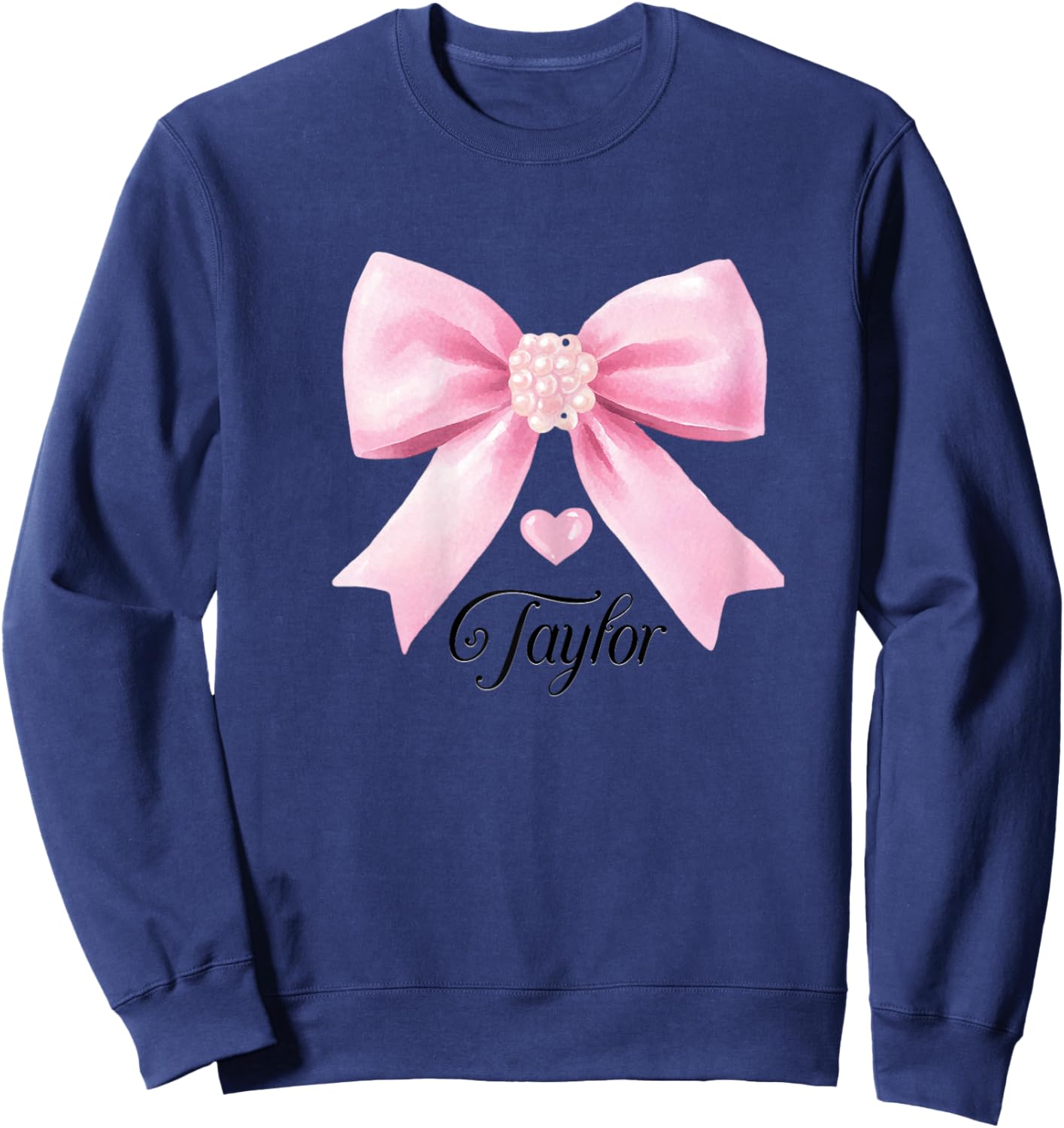 Taylor Outfit Cute Pink Bow Heart Shirt Teen Girls Sweatshirt - Sweatshirt | Navy
