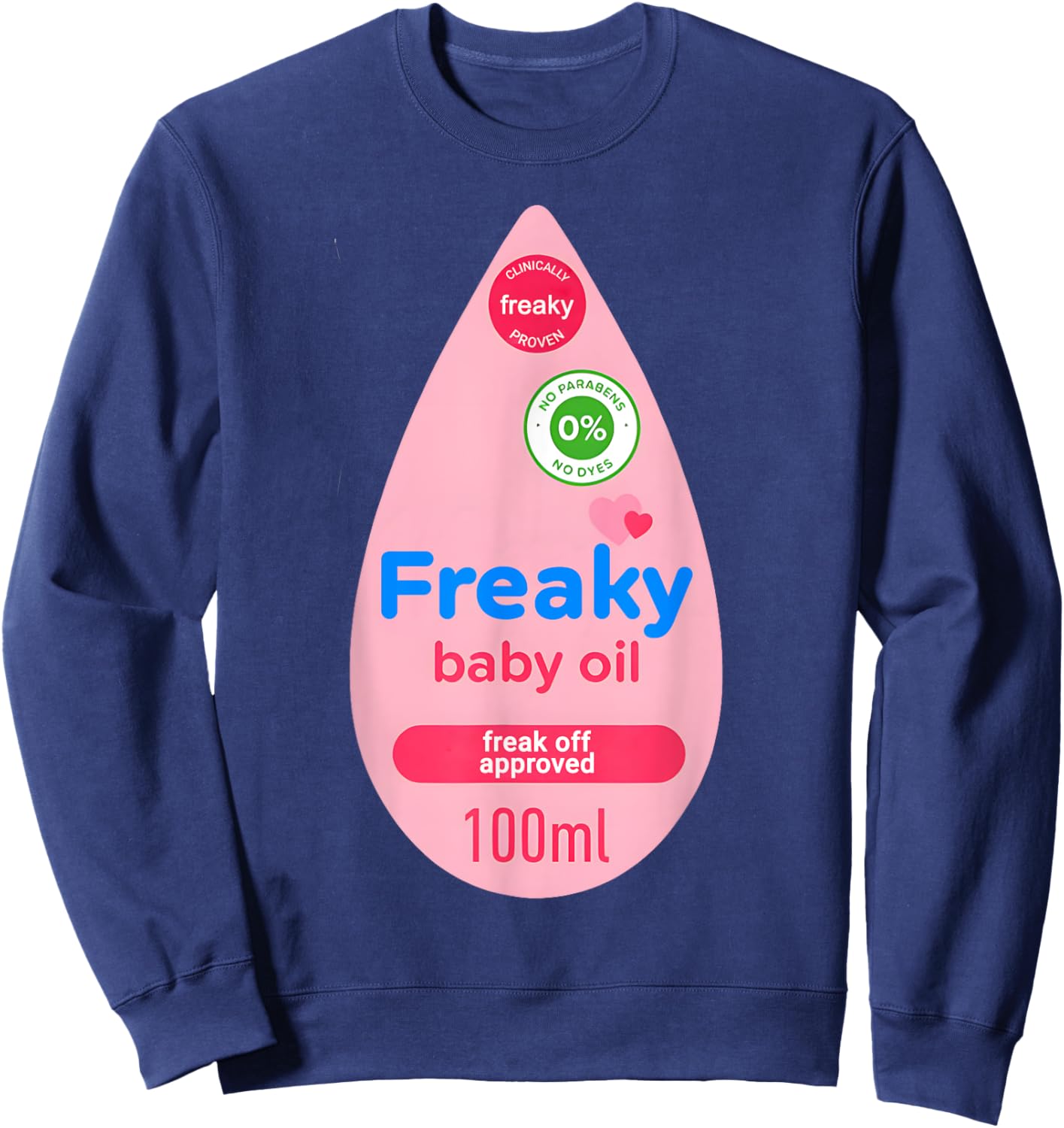 Baby Oil Bottle Halloween Costume Funny Women Men Halloween Sweatshirt - Sweatshirt | Navy