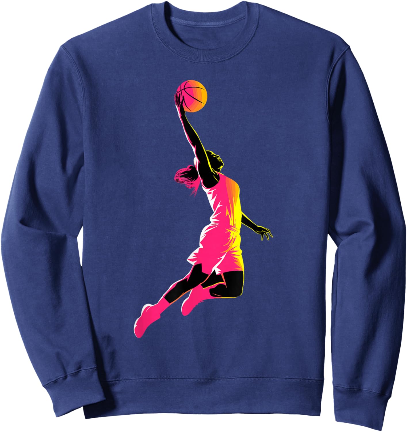 Basketball Player Dunking | Women Basketball Sweatshirt - Sweatshirt | Navy
