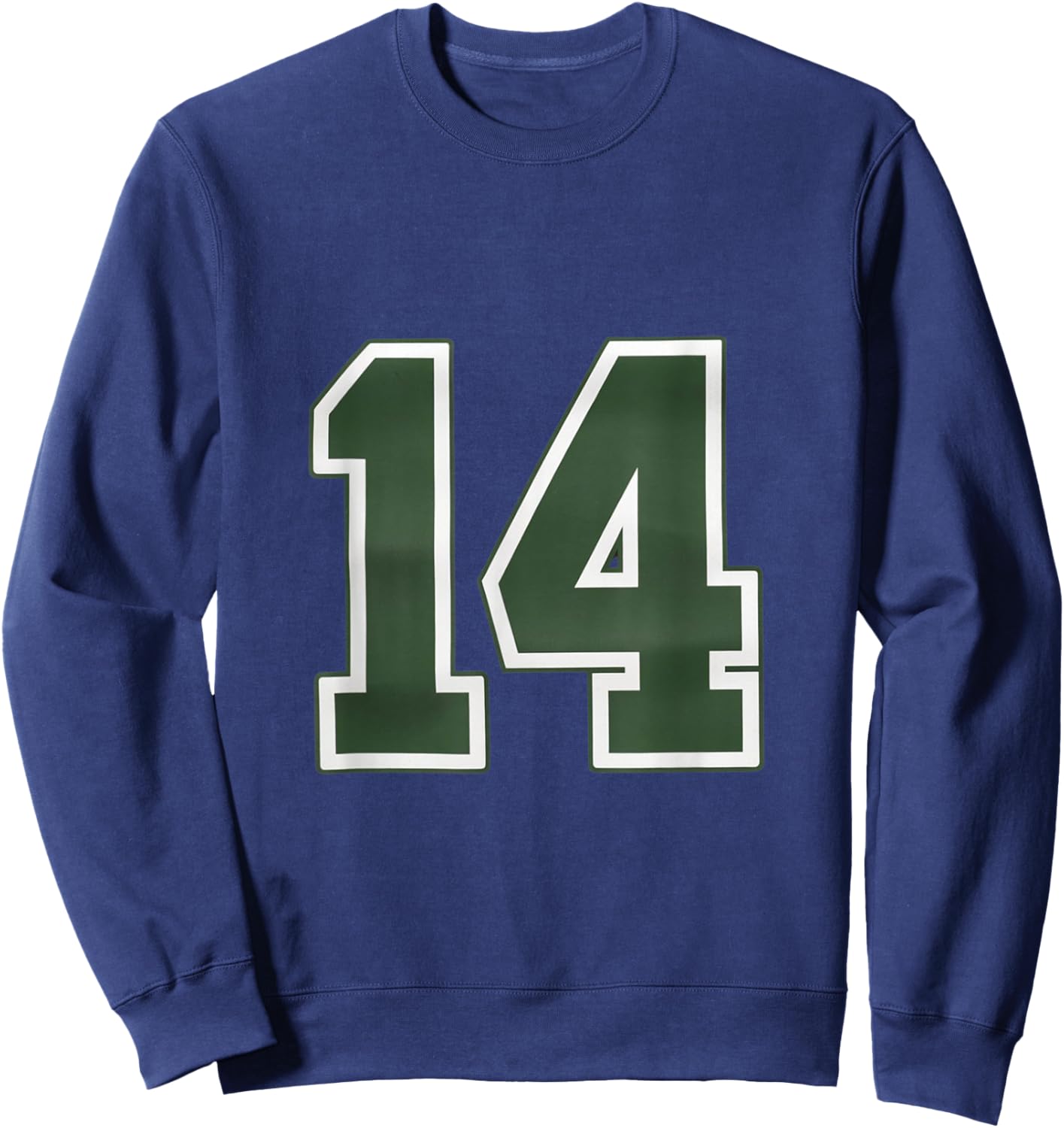 Number #14 Sport Green Number Sweatshirt - Sweatshirt | Navy