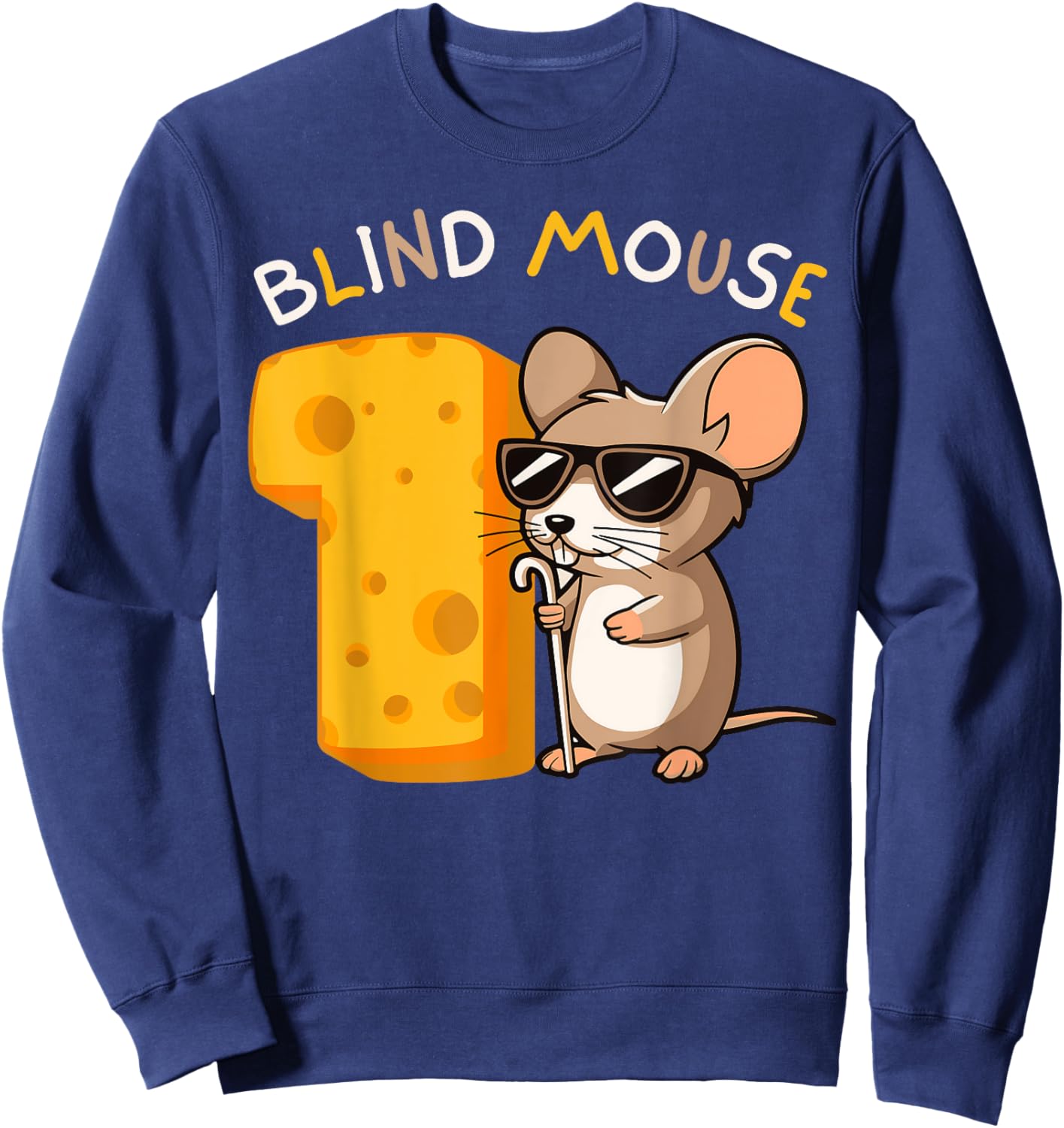 Matching Family & Friends Blind Mouse 1 Last Minute Costume Sweatshirt - Sweatshirt | Navy