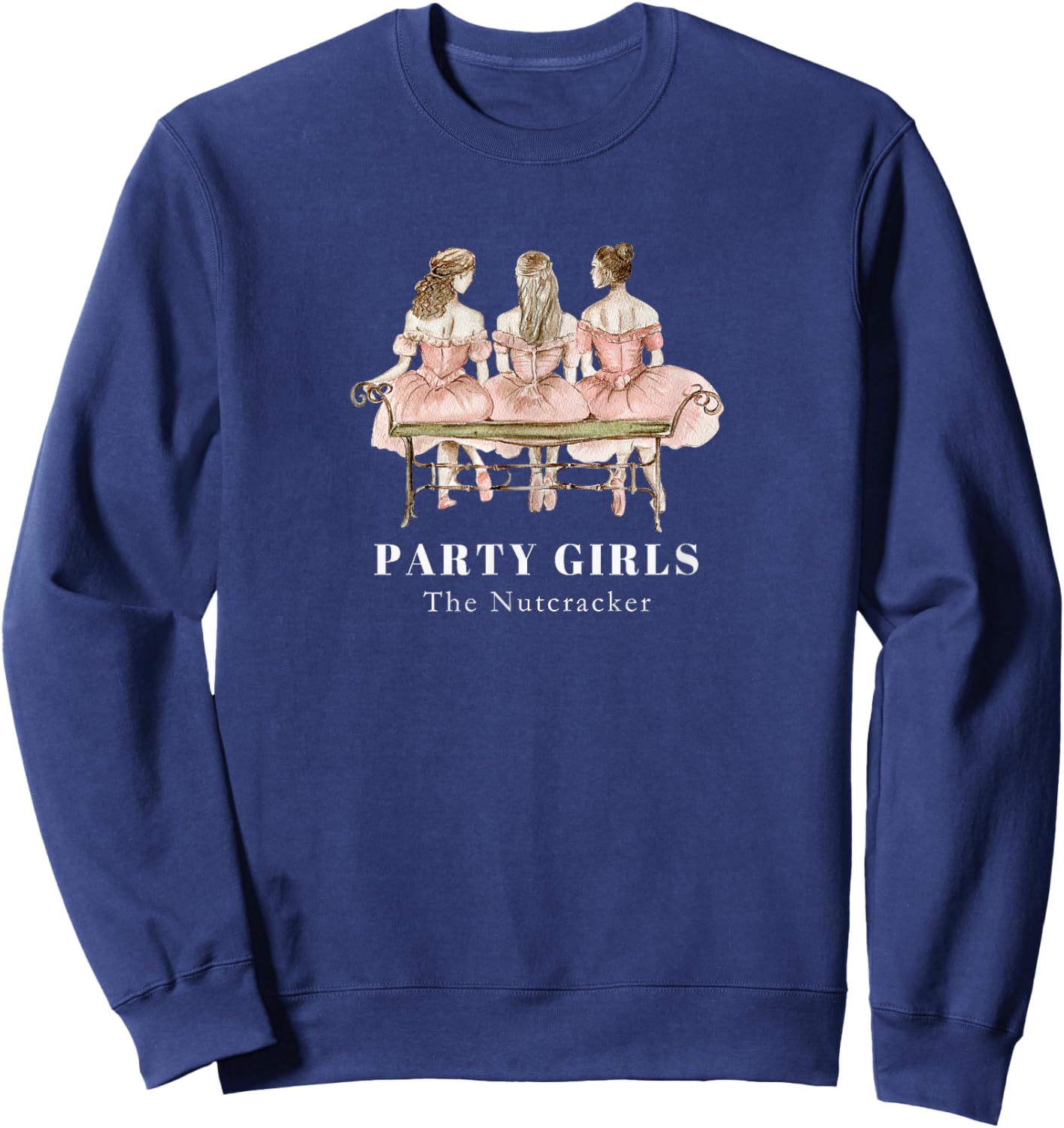 Nutcracker Party Girls Scene Christmas Ballet Dancer Graphic Sweatshirt - Sweatshirt | Navy