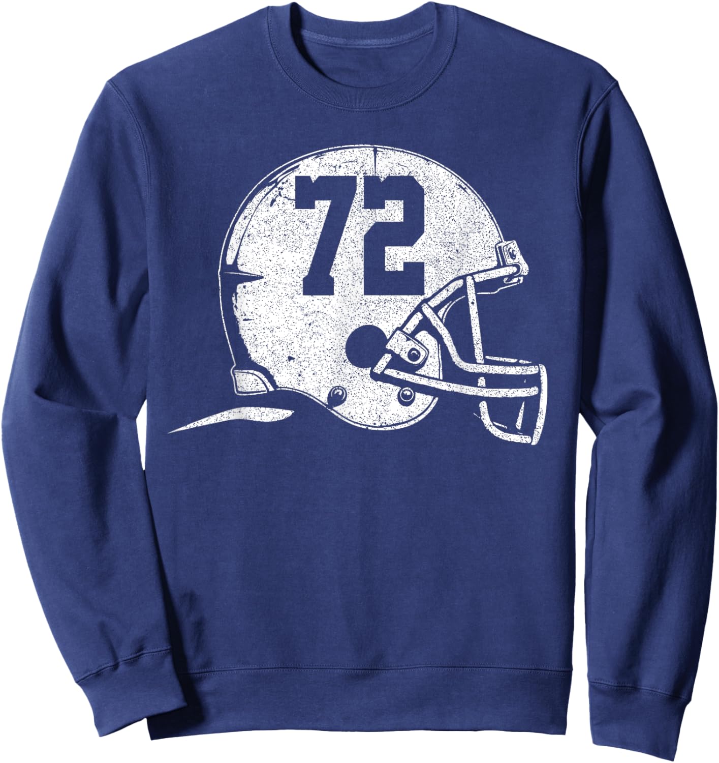 Number 72 Football Helmet Player Fun Number Sweatshirt - Sweatshirt | Navy