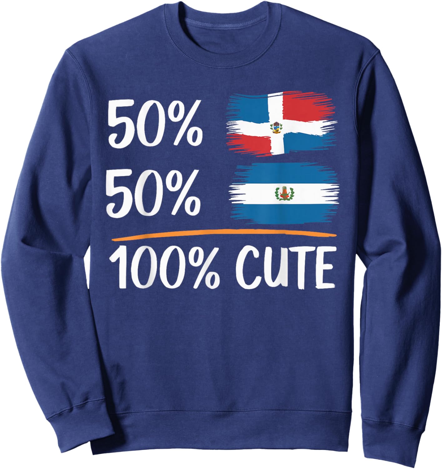 Half Salvadorian Half Dominican Republic Flag El Salvador Sweatshirt - Sweatshirt | Navy