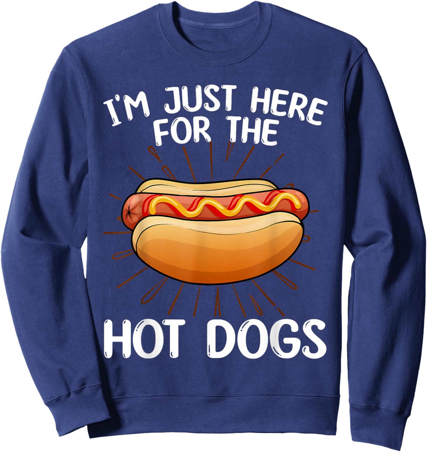 Funny Hot Dog Art Women Kids Hot Dog Stand Hot Dog Sweatshirt - Sweatshirt | Navy
