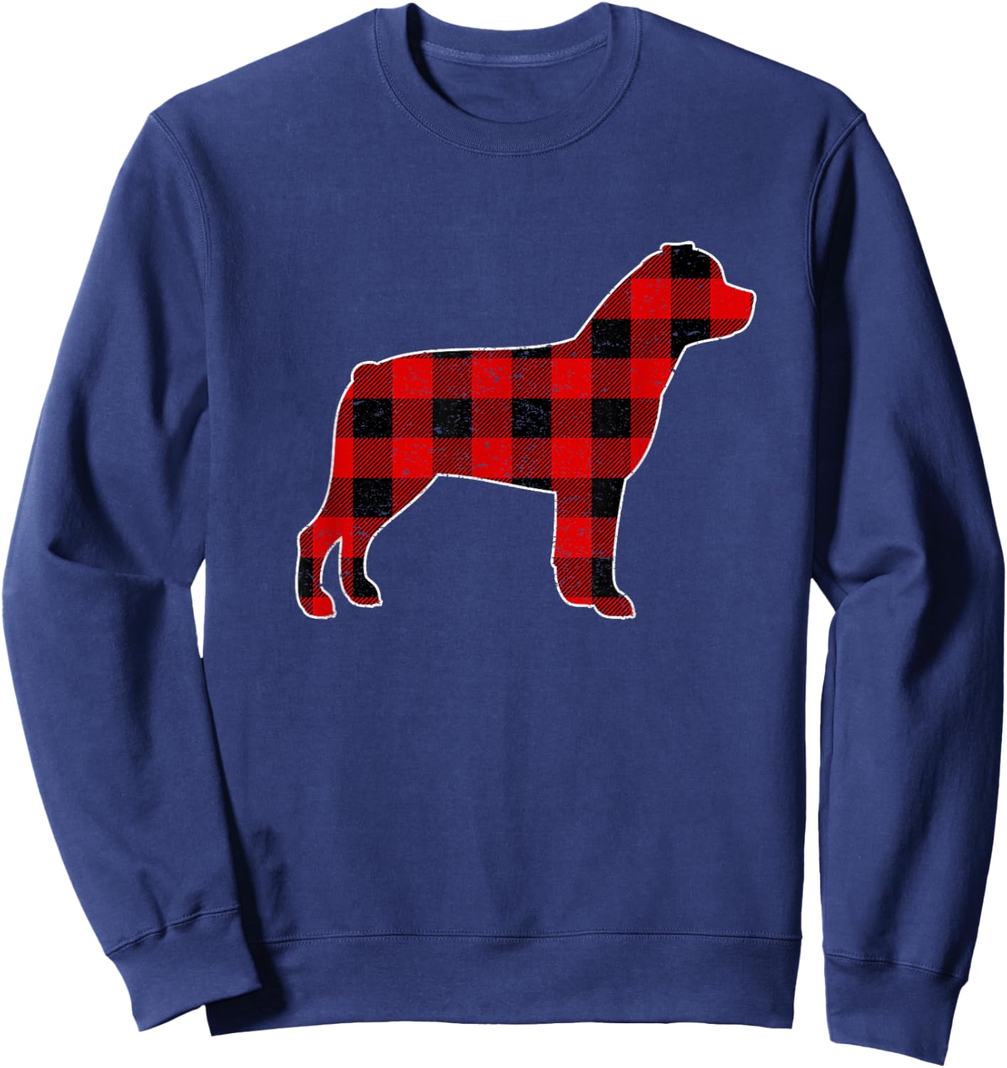 Christmas Rottweiler Pajama Pj, Christmas Dog Buffalo Plaid Women Kids Sweatshirt - Sweatshirt | Navy