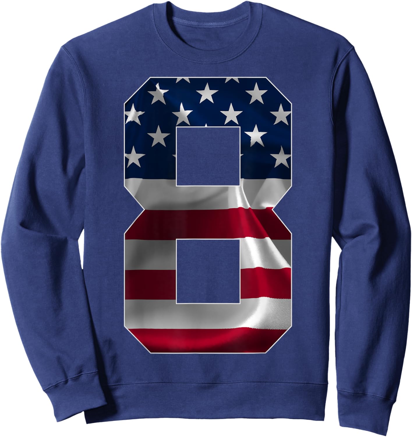 Number 8 Years Old Usa 8th Birthday Sweatshirt - Sweatshirt | Navy