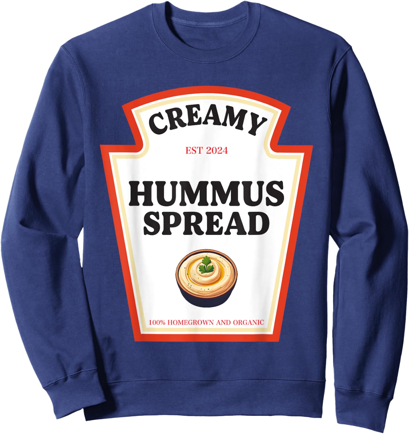 Creamy Hummus Spread Condiment Costume Party Matching Sweatshirt - Sweatshirt | Navy